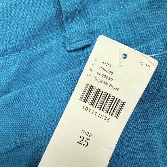 Anthropologie Colette Linen Full Length Wide Leg Pants Maeve Ocean Blue Size 25 - Picture 6 of 11